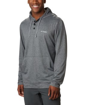 Columbia Muške Majice S Kapuljačom - PFG Slack Tide Henley Crne | SPQH-69315